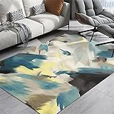 Flickenteppich Waschbar Couch Klein Für Jugendzimmer Waschbare Teppiche Graublau lackierter Teppich Wohnzimmer Teppich Dekorationszubehör Antifouling Schmutzfangmatten 40X60