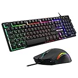 G-LAB Combo Krypton - Gamer-Tastatur und Maus mit LED-Hintergrundbeleuchtung - QWERTZ Gaming-Tastatur USB Anti-Ghosting + 3200 DPI Gaming-Maus mit 6 Tasten - Gamer-Pack PC PS4 Xbox One (Schwarz)