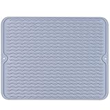 Abtropfmatte Silikon ,Große Spülbeckenmatte aus Silikon,Trockenmatte ,rutschfest,umweltfreundlich Hitzebeständig Abtropfmatte für Geschirr für Küche, Grau, 40x30 cm (Grau)
