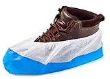 ISC H&S 50 Überschuhe, Antirutschsohle Verstärkt/Extra Stark 9g, Wasserdicht/Wasserfest, Einheitsgröße, Einweg, blau-weiß