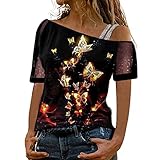 Pullover Damen Glitzer Tshirt Rahmen Long t Shirts Frauen 3D Tshirt Damen teachtenbluse Damen Shirt Sommer Tshirt gestreift Damen Tshirt Damen Oversize Vintage S