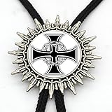 MLKJSYBA Kuh Bolo Retro Ritter Skulptur Einstellbare Bolo Krawatte Schild Runde Dome Herren Fliege Bolo-Krawatte (Color : 1)