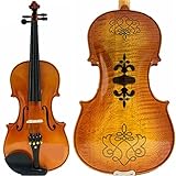 YGYGYG Violinen Bausatz 4/4 Handgefertigte Violine, Inlay Schöne Schale Und Zurückziehen, Riesiger Und Leistungsstarker Sound Student V