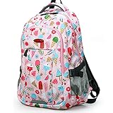 WQSSR Wasserdichter Große Kapazität Schultasche Rucksäcke Mit Rutschfester Schultergurt Freizeitrucksack Schulranzen Mit Brustgurt Sportrucksack Jugendliche Für Mädchen & Kinder,Pink Ice C