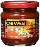 Chi Wán Sambal Oelek - Feurig scharfe Würzpaste aus Pfefferonen Glas, 190 g