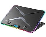 ICE COOREL A13 laptop kühler/Notebook-Kühlhalterung, RGB-Gaming-Kühlpad für 12-17 Zoll, mit 5 leisen Lüftern, 5 höhenverstellbar,2 USB-Anschlüsse Laptop-Radiator-Kühlp