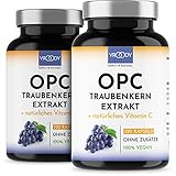 2x OPC Traubenkernextrakt hochdosiert mit natürlichem Vitamin C - 2x 120 OPC Kapseln (8 Monate) mit Acerola, 100% vegan & natürlich, OPC hochdosiert nur eine Kapsel täglich, 95% Wirk