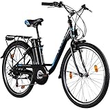 ZÜNDAPP E-Bike 26 Zoll Citybike Pedelec Z500 E Damenrad Elektrofahrrad Stadtrad (schwarz, 43 cm)