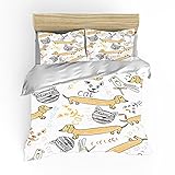 Comic-Schlafzimmer-Bettwäsche-Set 3D-Druck Cartoon Hund Bettdecke Einzel-Doppelbett-Set Kinder Mädchen Haushalt Bettbezug