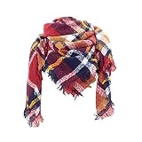 FeelFree+ Damen Schal Groß Elegant Lässige Herbstschal Winterschal Karo Soft Warm Long Shawl Wraps Große Schals Herbst Winter Weich Halstü