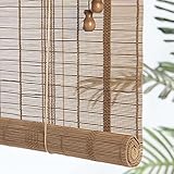 ACXZ Natürliche Bambusrollos, Lichtdurchlässig Holz-Jalousie Raffrollo, Sonnenschutz/Dekoration, für Veranda, Terrasse, Balkon, Küche, 45% Beschattungsgrad (80×200/130×160cm)