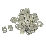 IPOTCH 50pcs Silber Rechteck Label Perlen Metall Charms Handmade Charm Anhänger Schmuck Handwerk