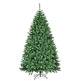 COSTWAY 180/225/275cm Künstlicher Weihnachtsbaum, Tannenbaum mit Metallständer, Kunstbaum Weihnachten Klappsystem, Christbaum PVC Nadeln, ideal für Zuhause, Büro, Geschäfte und Hotels, Grün (225CM)