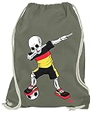 HARIZ Turnbeutel Fussball Dab Skelett Deutschland Land Trikot Plus Geschenkkarten Olive Grün One S