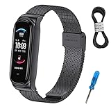 BDIG Armband Kompatibel mit Amazfit Band 5, Metall Ersatzarmband Wasserdicht Edelstahl Replacement Armband Zubehör Uhrenarmband für Amazfit Band 5(No Watch Host)