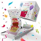 «BOOM!» Explosion Grußkarte Party Zeit - Alles Gute zum Geburtstag! Geburtstagskarte mit Konfetti Wow-Effekt surprise explosion box für Frau Mann Kollegen,