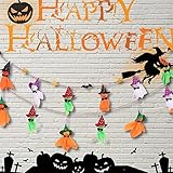 Uni-Fine 2er 170CM Halloween Girlanden Geist Ghost Dekoration Halloween Deko Horror, GeistPuppe hängen Banner für Halloween Party Garten Deko, Hallow