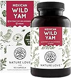 NATURE LOVE® Wild Yam Kapseln - Original Mexican Wild Yamswurzel - Hochdosiert mit 880mg Extrakt (davon 176mg Diosgenin) je Tagesdosis - 180 vegane Kap