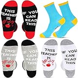 Unisex-Socken für Lehrer, Aufschrift 'If You Can Read This Teacher Is Off Duty', 4