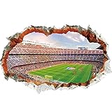 WandSticker4U®- 3D Wandtattoo FUSSBALL ARENA I Wandbild: 90x60 cm I Wandsticker Kinder WM EM Stadion Spielfeld Tür-Aufkleber Mauer Poster I Wand Deko für Kinderzimmer Jugendzimmer Jung