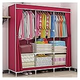 Falt- & Stoffschränke 50,7 x 17,7 x 65.7'Wardrobe Tragbare Tuchschrank Lagerung Organizer Atmungsaktivem Vliesstoff, schnell und einfach zu montieren Schrankaufbewahrungsorganisator ( Color : Red )