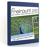 Freiraum-Kalender classic | Königliche Pfauen, Buchkalender 2022, Organizer (15 Monate) mit Inspirations-Tipps und Bildern, DIN A5