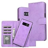 Premium Wallet Hülle Kompatibel Samsung Galaxy Note 8 Hülle Handyhüllen Schutzhülle Note 8 Lederhülle Leder PU Anti-Shock Anti-Scratch Flip Ledertasche Mit Galaxy Note 8 Handy Case (Lila)