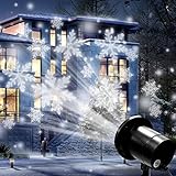 LED Projektionslampe, Schneeflocke Projektor, LED Snowflake Projektor Lichter Weihnachten Aussen Wasserdicht IP65 für Innen und Außen Dekoration Weihnachts Party H