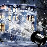 LED Projektionslampe, Schneeflocke Projektor, LED Snowflake Projektor Lichter Weihnachten Aussen Wasserdicht IP65 für Innen und Außen Dekoration Weihnachts Party H