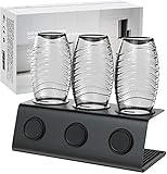 Edelstahl Flaschenhalter kompatibel mit Sodastream Flaschen Abtropfhalter 3 er - Abtropfständer für Sodastream Crystal und Emil Flaschen, Abtropfgestell SodaStream F