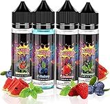 E Liquid ohne Nikotin, E-liquids 4 X 50 ml, E-Zigaretten Liquid Set 70VG/30PG Refill Electronic Cigarette, E liquid Fertig Gemischt für Elektronische Zigaretten, Zigarre, S