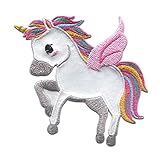 Einhorn Flügel Unicorns - Aufnäher, Bügelbild, Aufbügler, Applikationen, Patches, Flicken, zum aufbügeln, Größe: 7,6 x 7,3