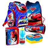 Disney Cars Schulranzen Jungen 1 Klasse Tornister Schulrucksack Schultasche SET 6 teilig für Grundschule super leicht ZTE6MRC
