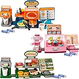 alles-meine.de GmbH 129 TLG. XL Set - elektronische Spielzeugkasse + Burger + Pizza + EIS Station _ Wasser & Sound Funktion _ inkl. Name + Zubehör - Shop für Kaufmannsladen /