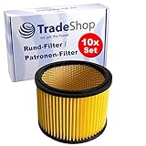 10x Trade-Shop Faltenfilter Luftfilter Rundfilter Ersatz für Einhell 2351110 kompatibel mit Parkside PNTS 1500 B2 PNTS 1500 B3 PNTS 1500 C4 PNTS 1500 D5