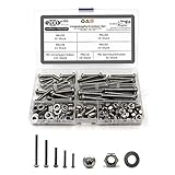200 teiliges Set aus Linsenkopfschrauben mit Innensechsrund/Torx (TX) nach Norm ISO 7380-1 + Sechskantmutter DIN 934 und Unterlegscheibe DIN 125 Edelstahl Größe M6