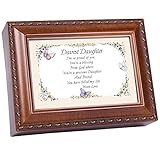 Cottage Garden Dearest Daughter Woodgrain Music Musical Jewelry Box Plays Light Up My L