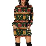 Blingko Kuschelpullover Damen Weihnachtskleid Mädchen Christmas Sweater Langarm Kawaii Vintage Kleidung Teenager Mädchen Lässig Angenehm Winterpulli Weihnachten Kostüm Norweg