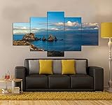 KJHKH Leinwand Drucke 5 Teilig Poster Leinwand Ozeanlandschaft Kunstdruck Modern Wand Aufhängen Hd Panel Leinwanddrucke 5 Stück Leinwand Bilder Moderne Wandbilder XXL