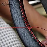 DIY Lenkradbezüge aus weichem Faserleder auf dem Lenkrad des Autos mit Nadel und Faden Innenzubehör R