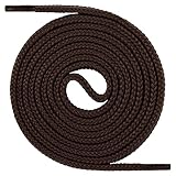 Mount Swiss flache Premium-Schnürsenkel für Sneakers und Sportschuhe, sehr reißfest, 7 mm breit, Polyester, Farbe: Dunkelbraun, Länge: 60