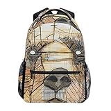 WowPrint Abstrakt Hund Design Rucksack Büchertasche Schulrucksäcke Rucksack Wandern Daypack für Mädchen Kinder Jungen Damen Herren Unisex