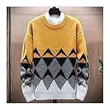 yueyouhuyou Herren Pullover Streetwear Pullover Pullovers Männer Mode Kleidung Herbst Langarm Hemden Streetwear Casual Geometrische Muster Pullover Wolle weich und bequem (Color : B2, Size : XS)