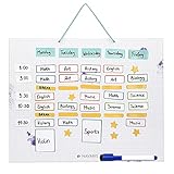 Navaris abwischbarer Wochenplan magnetisch 40 x 32cm - mit 115 Magneten und Stift - individualisierbare Magnettafel Familienplaner Wochenplaner T