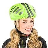 Protecticure Hochwertiger Helmüberzug für den Fahrradhelm - Regenschutz 360° Rund-Um-Reflektoren - Wasserdichter Fahrrad Regenüberzug - Unisex Helmregenüberzug Helmschutz reflek