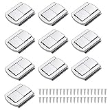 LUCY WEI 10 Pcs Edelstahl Box Haspe,Chest Lock Latch,Einstellbare Verschluss Schatullenverschluß für holztruhe Boxen, Fällen(Silber)