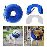 UKCOCO Aufblasbarer Kragen für Hunde Und Katzen- Aufblasbare Haustierbedarf Hundekatze- Erholung Wundheilung Kragen Anti- Bite PVC Bequeme Kragen- Größe L (Blau)
