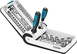 HAZET Profi Steckschlüssel-Satz Vierkant/Sechskant (Porsche Motorsport Design, 6,3 mm (1/4 Zoll), 38-teilig, mit Umschaltknarre 863P) 856-1-PD