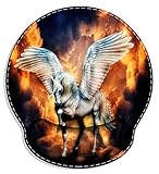 Mauspad mit Handgelenkstütze Pegasus-Feuer Ergonomische Mausmatte rutschfeste Gummibasis Memory Foam Mousepad Maus-Handgelenkstütze für Laptop-Computer Home O