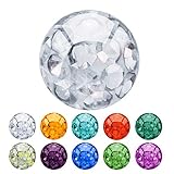 Treuheld® | Piercing Kugel aus Epoxy (Kunststoff) | 1,2mm x 4mm - Klar| Ersatzkugel mit Gewinde (Innengewinde) | Glitzer/M